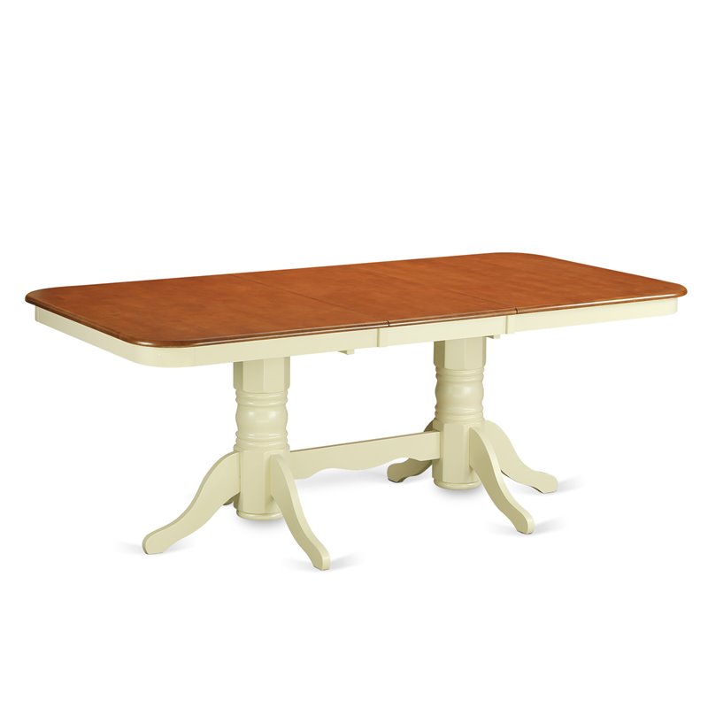 Pemberly Row 7-Piece Dining Table Set Rubberwood Buttermilk Cherry