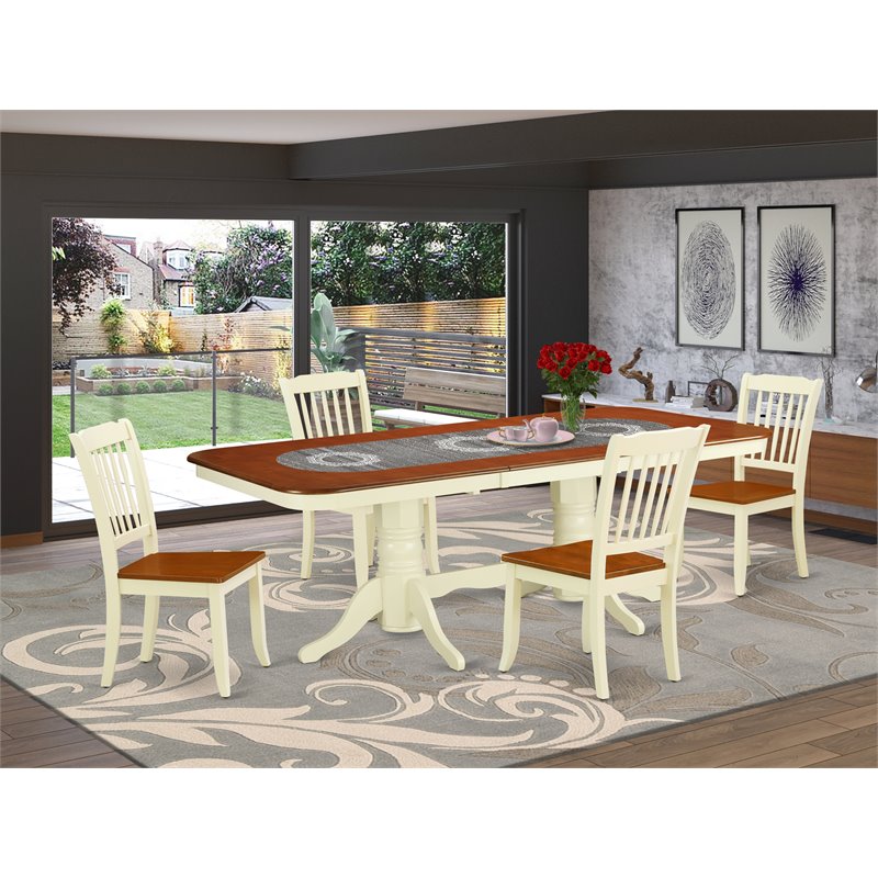 Pemberly Row 5-Piece Wood Dining Table Set Buttermilk Cherry Finish
