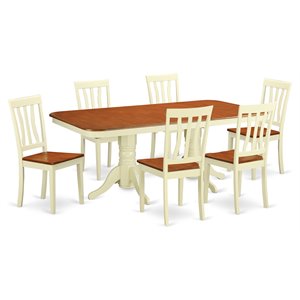 Pemberly Row 7-Piece Dining Set with Expandable Table in Buttermilk/Cherry