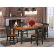 Pemberly Row 5-Piece Wood Dining Set with Rectangle Table in Black Finish