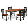 Pemberly Row 5-Piece Wood Dining Set with Rectangle Table in Black Finish