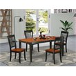 Pemberly Row 5-Piece Wood Dining Set with Black/Cherry Finish