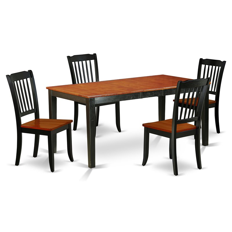 Pemberly Row 5-Piece Wood Dining Set with Black/Cherry Finish