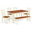 Pemberly Row 6-Piece Wood Dining Set with Buttermilk/Cherry Finish
