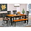 Pemberly Row 6-Piece Wood Dining Room Set with Black/Cherry Finish