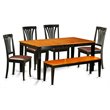 Pemberly Row 6-Piece Wood Dining Room Set with Black/Cherry Finish