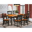 Pemberly Row 7-Piece Dining Set with Wood Chairs in Black & Cherry