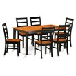 Pemberly Row 7-Piece Dining Set with Wood Chairs in Black & Cherry