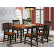Pemberly Row 7-Piece Engineered Wood Dining Set in Black/Cherry Finish