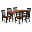 Pemberly Row 7-Piece Engineered Wood Dining Set in Black/Cherry Finish