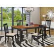 Pemberly Row 5-Piece Black/Cherry Wood Kitchen Dining Table Set