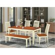 Pemberly Row 6-Piece Wood Dining Table Set with Extendable Leaf