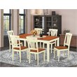 Pemberly Row 7-Piece Wood Dining Room Set in Buttermilk & Cherry Finish