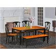 Pemberly Row 6-Piece Wood Dining Set with Bench in Black & Cherry Finish