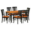 Pemberly Row 7-Piece Wood Dining Table Set in Black and Cherry Finish