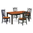 Pemberly Row 5-Piece Wooden Dinette Set in Black and Cherry Finish