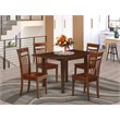 Pemberly Row 5-Piece Mahogany Wood Dining Room Set with Drop-Leaf Table