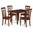 Pemberly Row 5-Piece Mahogany Wood Dining Room Set with Drop-Leaf Table