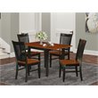 Pemberly Row 5-Piece Black & Cherry Dining Table Set with Wood Chairs