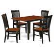 Pemberly Row 5-Piece Black & Cherry Dining Table Set with Wood Chairs