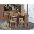 Pemberly Row 5-Piece Dining Set with Drop Leaf in Light Sable and Mahogany