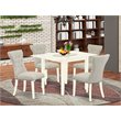 Pemberly Row 5-Piece White Wood Kitchen Table Set with Upholstered Chairs