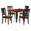 Pemberly Row 5-Piece Dining Table Set in Black and Cherry Solid Wood