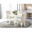 Pemberly Row 3-Piece Wood Dining Set in Linen White and Cream