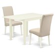 Pemberly Row 3-Piece Wood Dining Set in Linen White and Cream