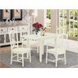 Pemberly Row 5-Piece Wood Dining Table Set in Linen White Finish