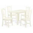 Pemberly Row 5-Piece Wood Dining Table Set in Linen White Finish
