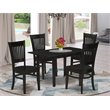 Pemberly Row 5-Piece Traditional Black Wood Dining Table Set