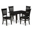 Pemberly Row 5-Piece Traditional Black Wood Dining Table Set