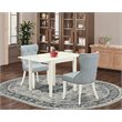 Pemberly Row 3-Piece Wood Dining Table Set in White & Baby Blue