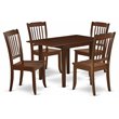 Pemberly Row 5-Piece Wood Dining Table and Chair Set in Mahogany