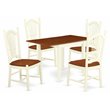 Pemberly Row 5-Piece Wood Kitchen Table Set in Buttermilk & Cherry