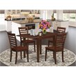 Pemberly Row 5-Piece Dining Set with Ladder Back in Mahogany