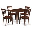 Pemberly Row 5-Piece Dining Set with Ladder Back in Mahogany