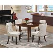 Pemberly Row 5-Piece Wood Dining Table with Chairs in Mahogany