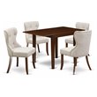 Pemberly Row 5-Piece Wood Dining Table with Chairs in Mahogany