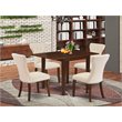 Pemberly Row 5-Piece Wood Dining Table Set in Mahogany Finish