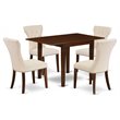 Pemberly Row 5-Piece Wood Dining Table Set in Mahogany Finish