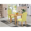 Pemberly Row 3-Piece Wood Dining Set in Oak and Limelight Finish