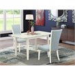 Pemberly Row 3-Piece Kitchen Table Set in Linen White Finish