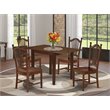 Pemberly Row 5-Piece Wood Dining Table Set in Mahogany Finish