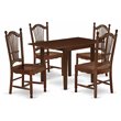 Pemberly Row 5-Piece Wood Dining Table Set in Mahogany Finish