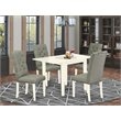 Pemberly Row 5-Piece Wood Dinette Set with Linen White Finish