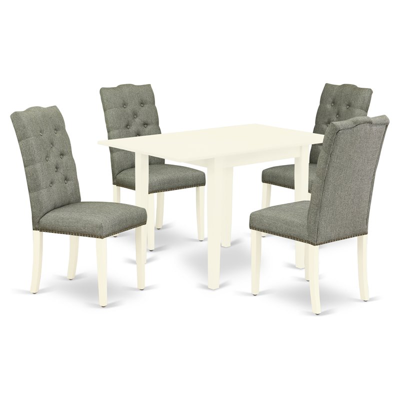 Pemberly Row 5-Piece Wood Dinette Set with Linen White Finish