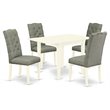 Pemberly Row 5-Piece Wood Dinette Set with Linen White Finish