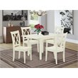 Pemberly Row 5-Piece Wooden Dining Set with X-Back Chairs in Linen White